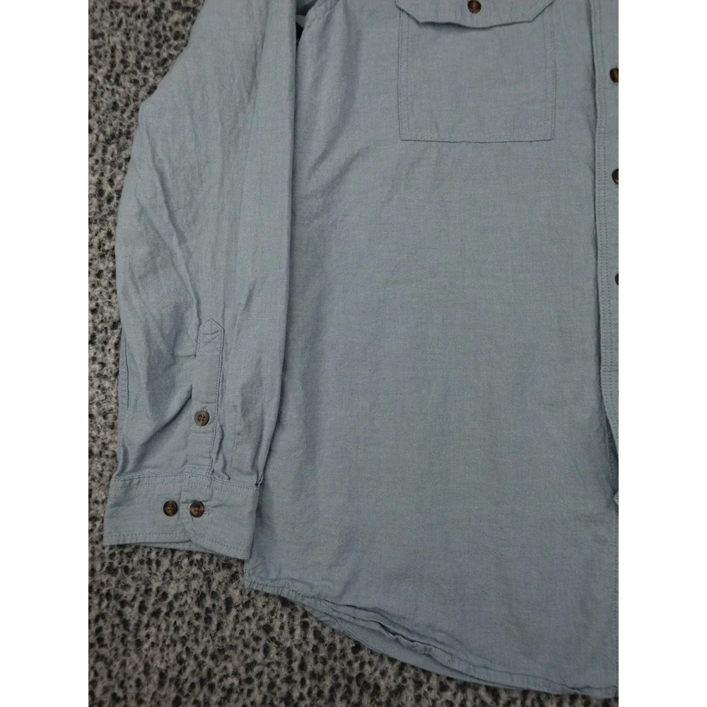 Carhartt Button Down Shirt Mens XL Tall Blue Relaxed Fit Cotton TW0202-M